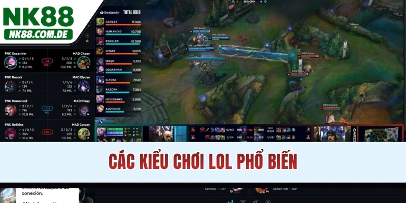 Các kiểu chơi LOL phổ biến